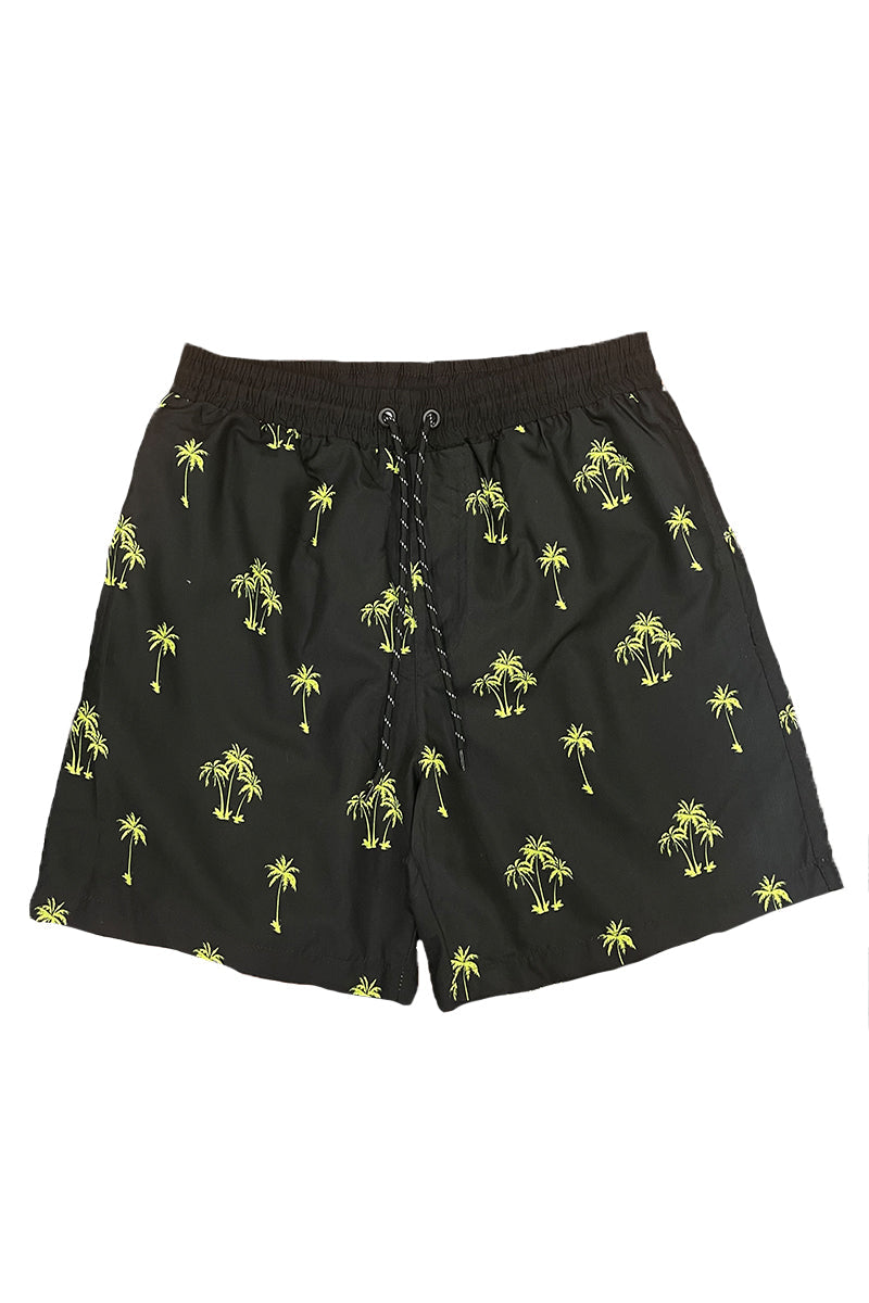 Lime Palm Print Swim Shorts